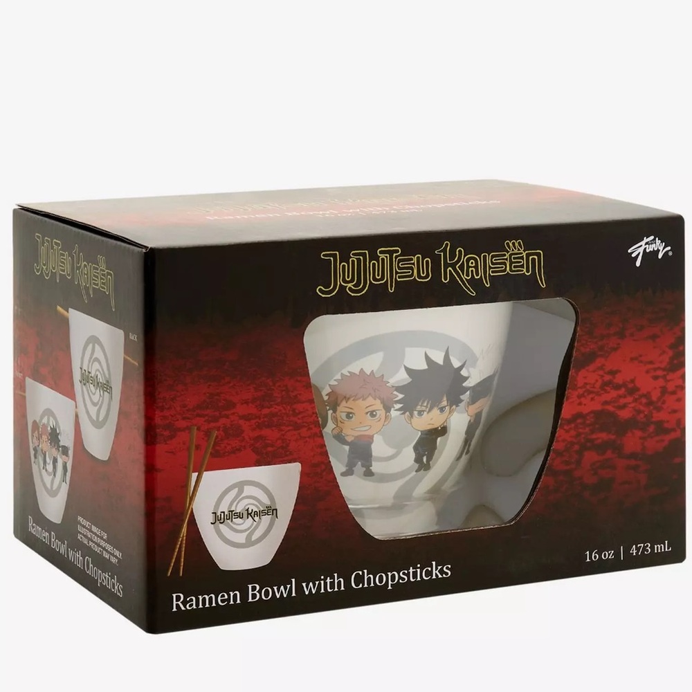 Jujutsu Kaisen Ramen Bowl with Chopsticks BRAND NEW 16 Oz